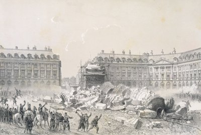 The Fall of the Vendome Column During the Commune by Louis Remy Sabatier
